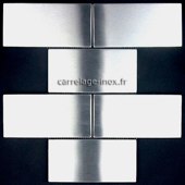 Carreaux de mosaïque Acier inoxydable Marica 48x48 Argent brossé 1 mat | 1 tapis | 48x48mm | BEN10207.7